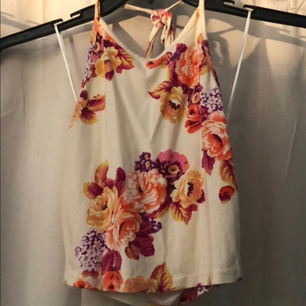 Floral halter crop top